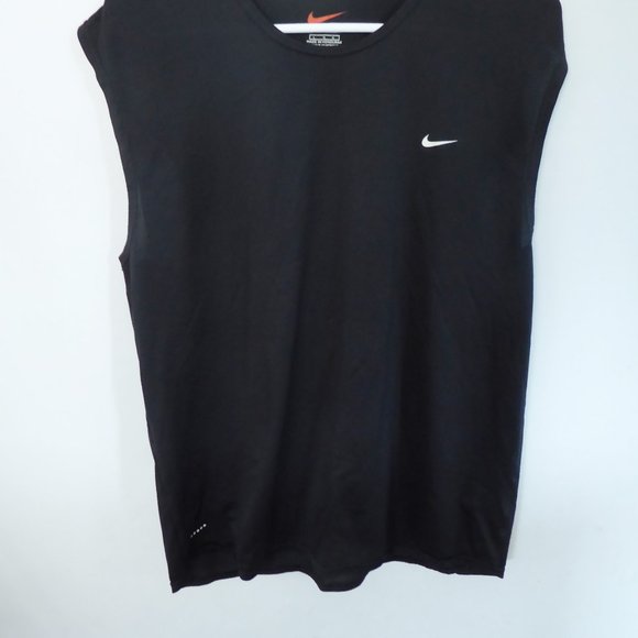 NIKE BRAND MENS BLACK SLEEVELESS TANK TOP WORKOUT SHIRT (NEW) LARGE - Picture 5 of 6